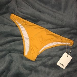 rhythm mustard cheeky bikini bottoms